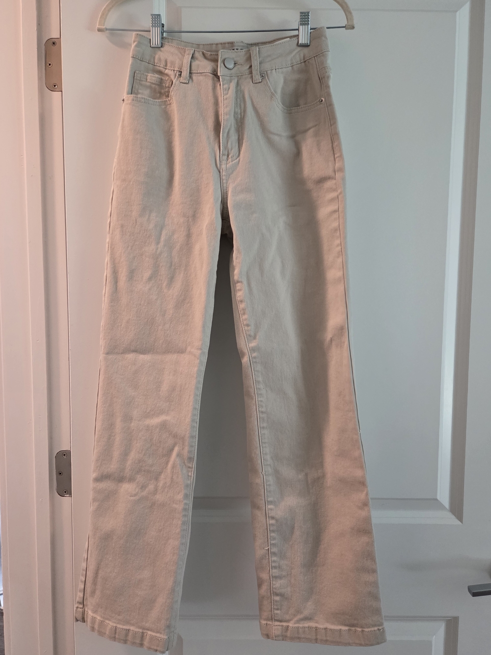 Ettelo Beige Straight Leg Stretch Jeans Size 2